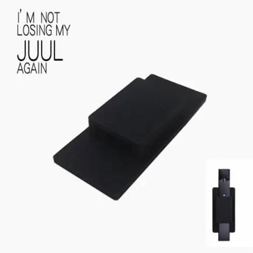 Silicone JUUL holder attached to a flat surface for convenient storage