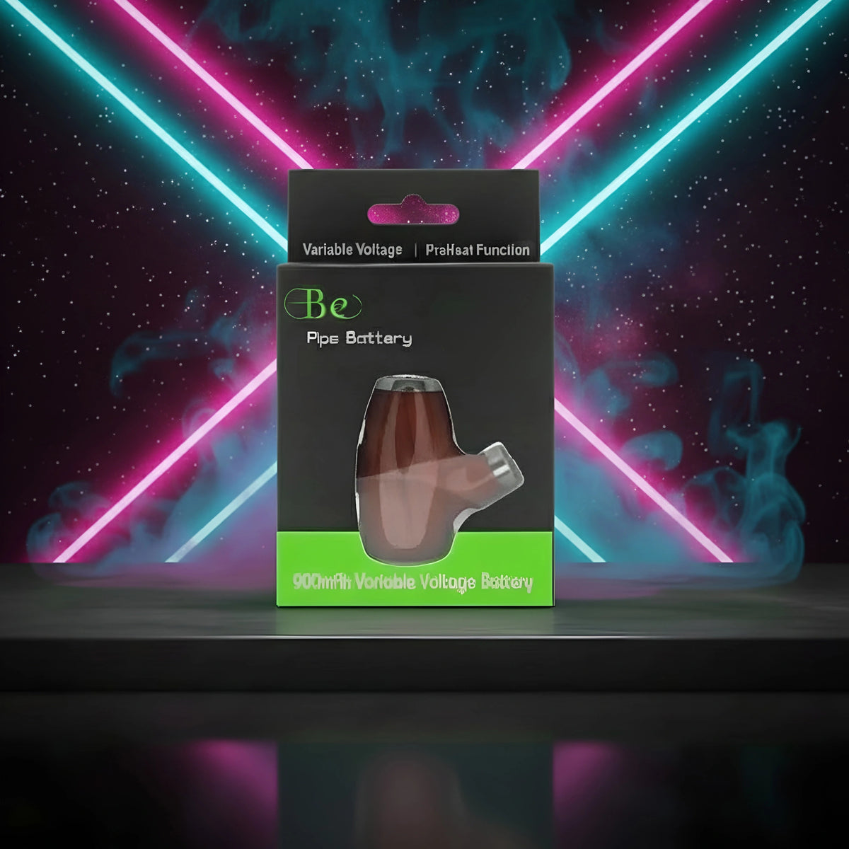 Classic pipe-shaped vape battery with curved stem and bowl-style body