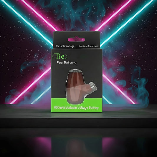 Classic pipe-shaped vape battery with curved stem and bowl-style body