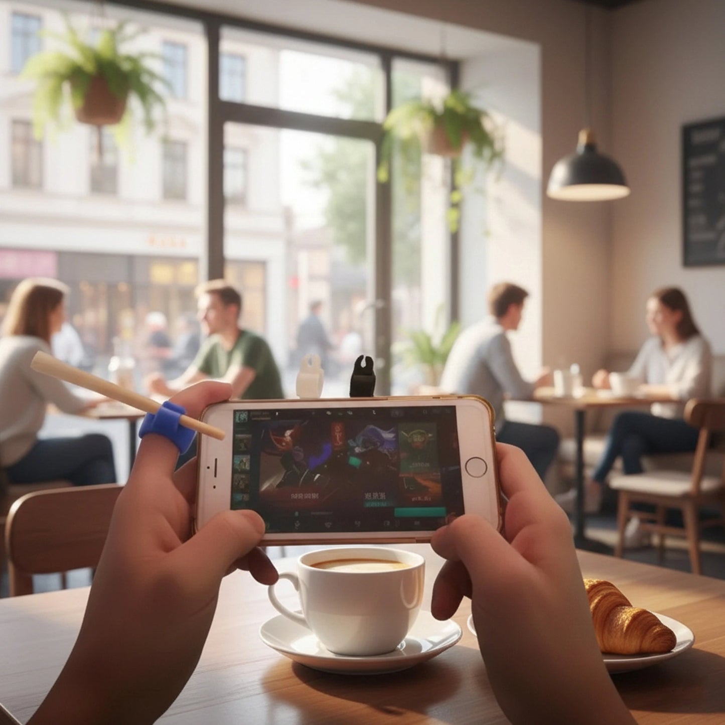 Flexible silicone smoke ring designed to hold a rolled joint hands-free