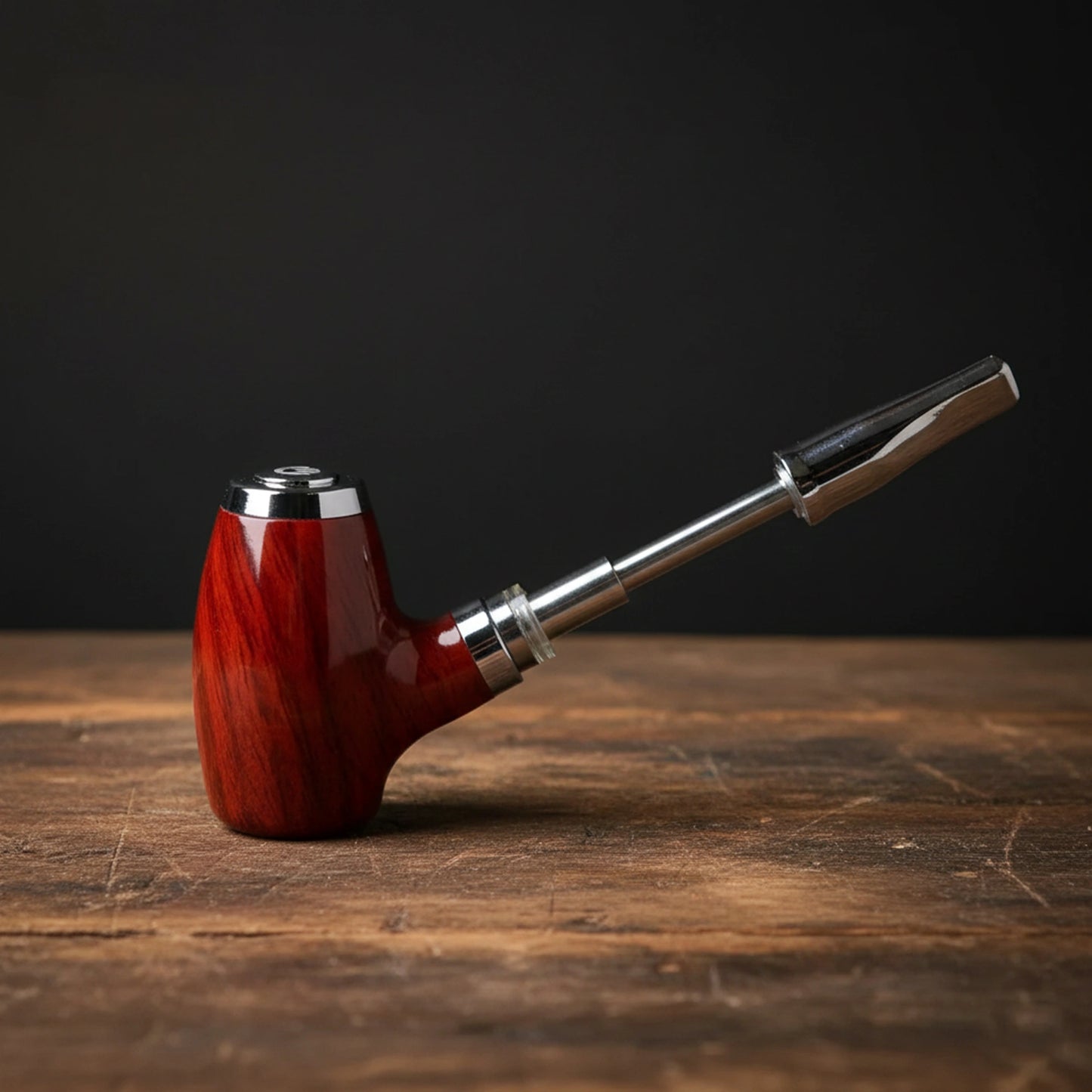 Classic pipe-shaped vape battery with curved stem and bowl-style body