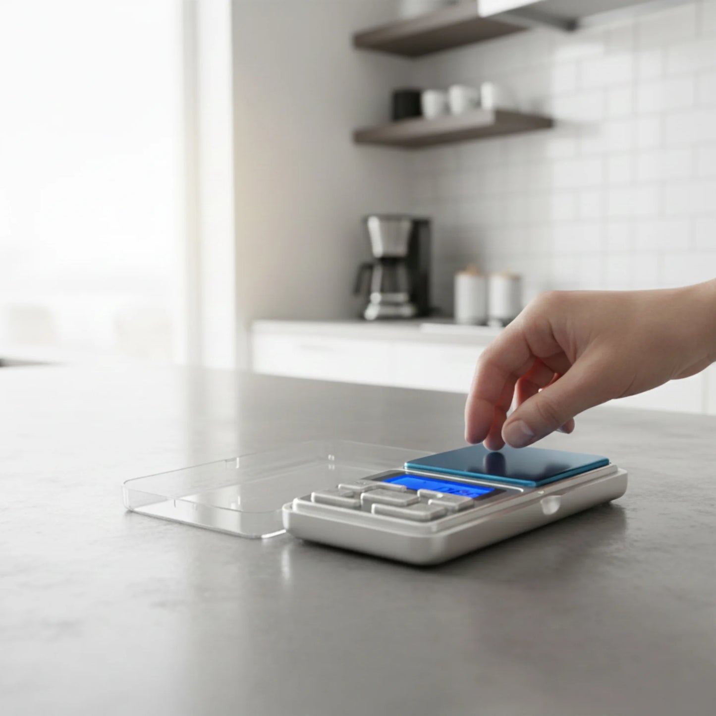 Compact digital pocket scale designed for precise weighing