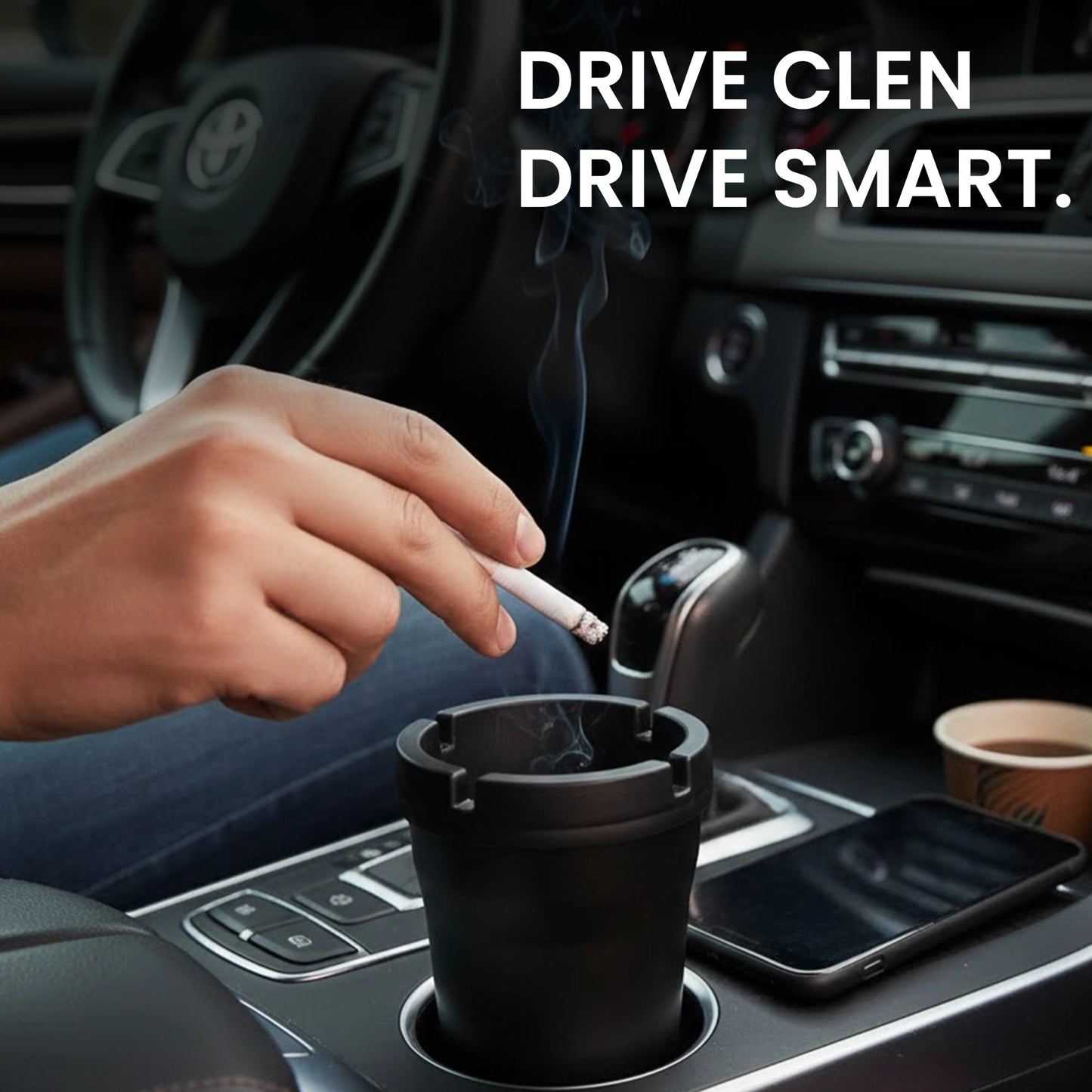 Removable stainless steel insert inside car cup-holder ashtray