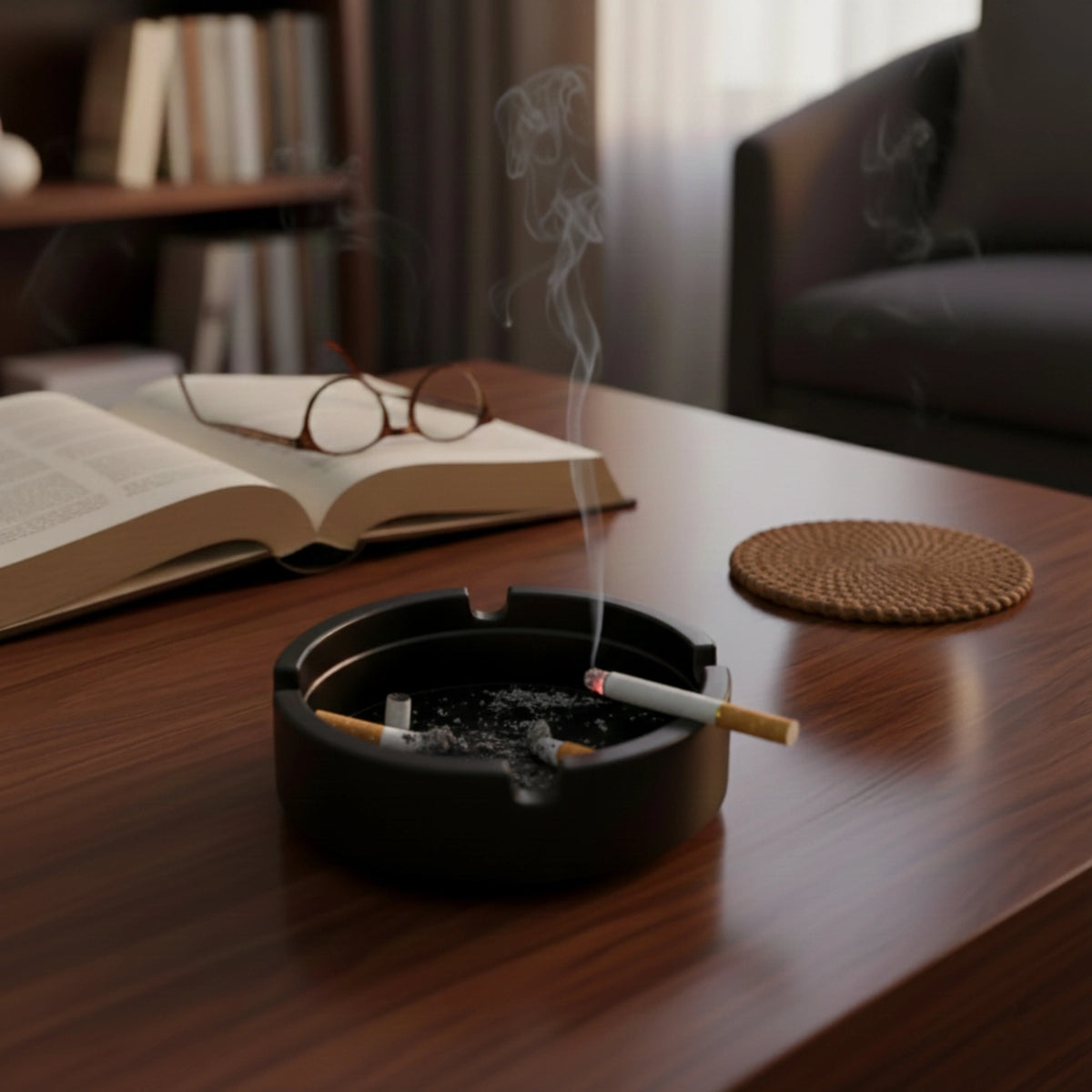 Heat-resistant silicone ashtray with flexible, durable design