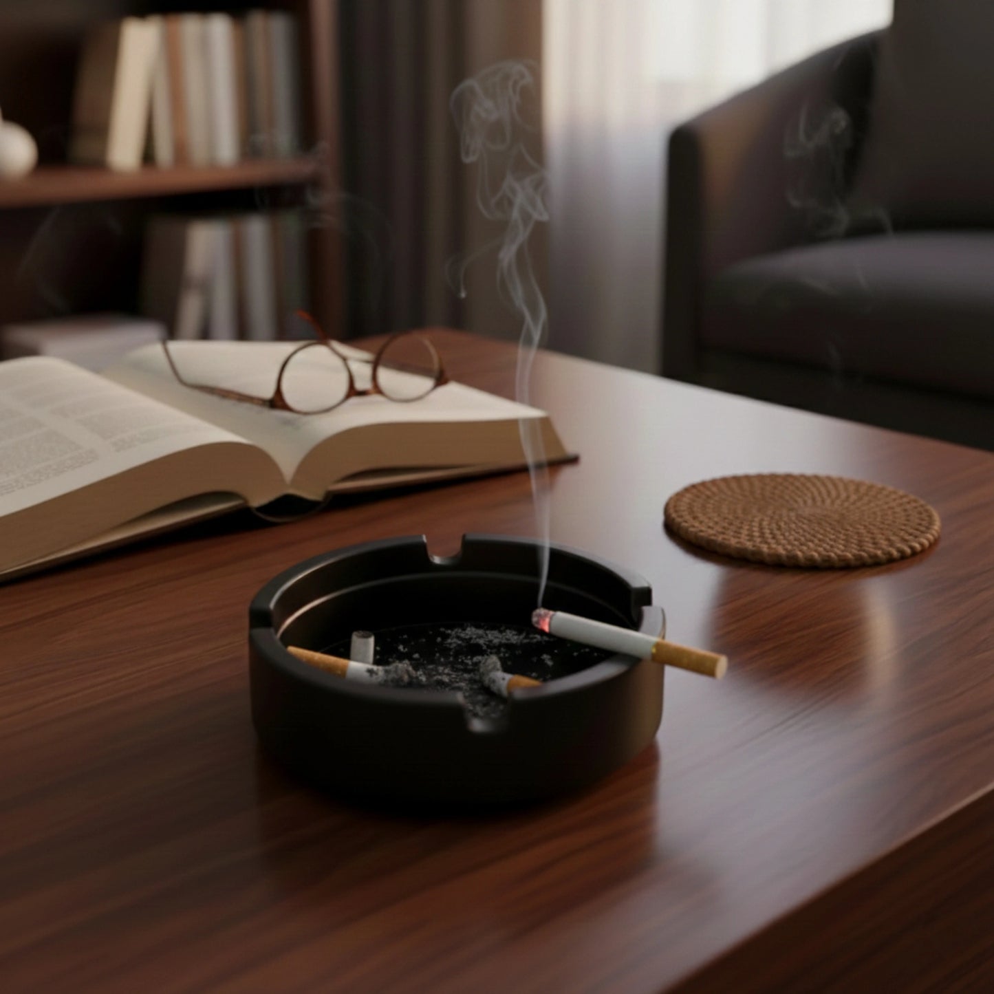 Heat-resistant silicone ashtray with flexible, durable design