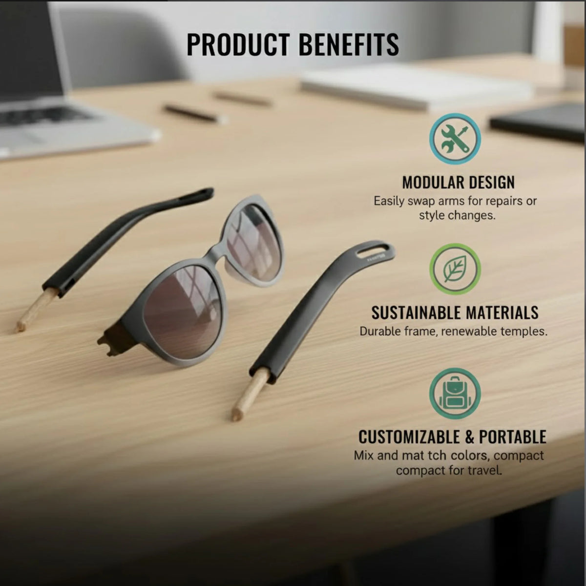 Sunglasses with hidden storage feature designed for discreet personal use