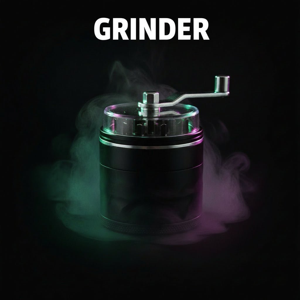 Hand crank metal herb grinder with clear top and multi-layer design