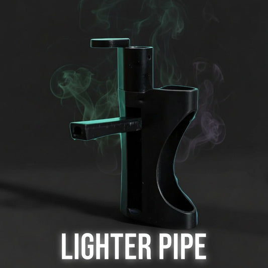 Built-in lighter holder on an all-in-one metal pipe